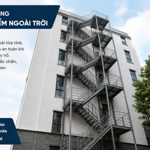 Cầu Thang Thoát Hiểm Ngoài Trời Bằng Sắt – An Toàn, Chắc Chắn