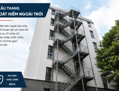 Cầu Thang Thoát Hiểm Ngoài Trời Bằng Sắt – An Toàn, Chắc Chắn
