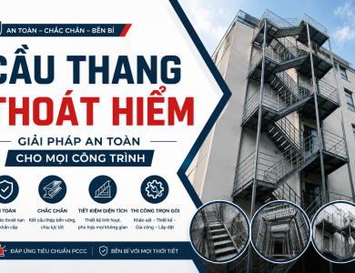 Cầu Thang Thoát Hiểm Ngoài Trời Bằng Sắt – An Toàn, Chắc Chắn
