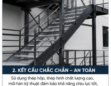 Cầu Thang Thoát Hiểm Ngoài Trời Bằng Sắt – An Toàn, Chắc Chắn
