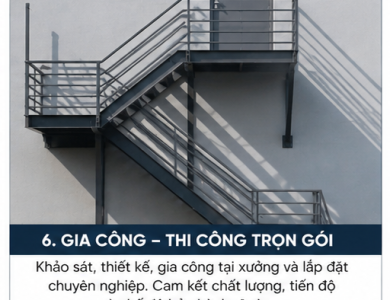 Cầu Thang Thoát Hiểm Ngoài Trời Bằng Sắt – An Toàn, Chắc Chắn