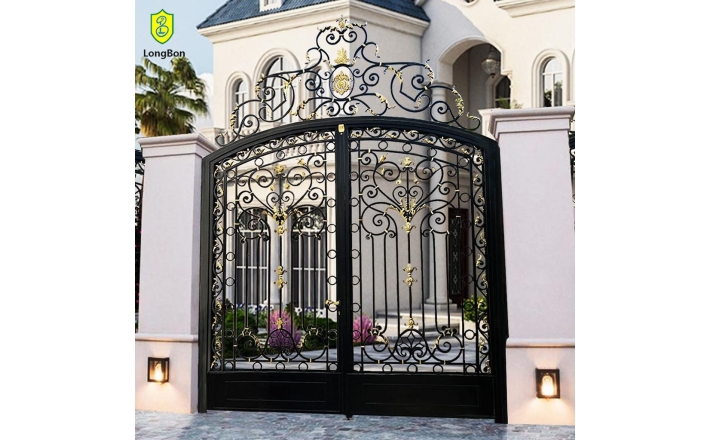 Cổng Sắt Mỹ Thuật 2 Cánh Hoa Văn Cổ Điển