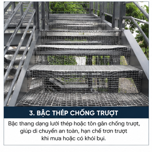 Hình 3 – Bậc thép chống trượt